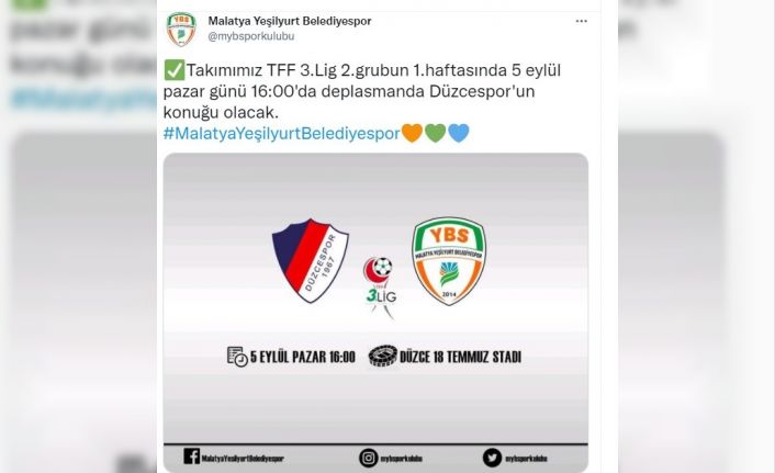 Yeşilyurt Belediyespor Düzce deplasmanına gidiyor