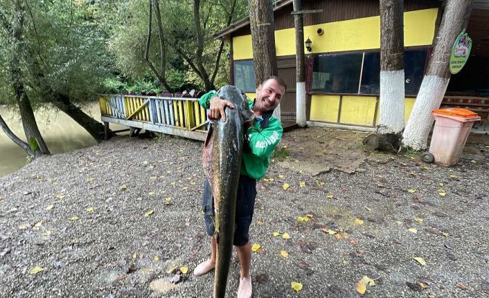 Can sıkıntısıyla çaya attığı oltasına 51 kiloluk dev takıldı