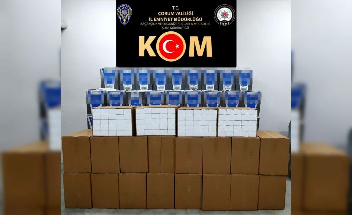 Çorum’da 1 milyon 30 bin kaçak makaron ele geçirildi