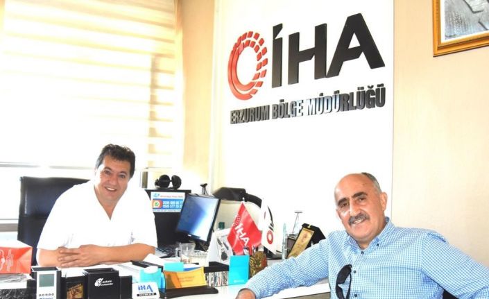 Erzurum Kent Konseyi Başkanı Tanfer’den İHA Bölge Müdürü Ayhan Türkez’e nezaket ziyareti