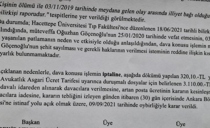 EYP’li saldırı sonrası hayatını kaybeden asker 19 ay sonra şehit sayıldı