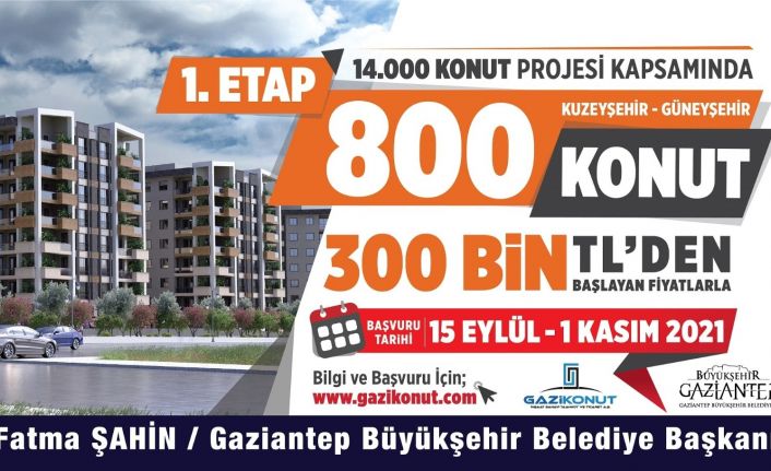 Gaziantep’te 14 bin konut için ön talep toplanmaya başladı