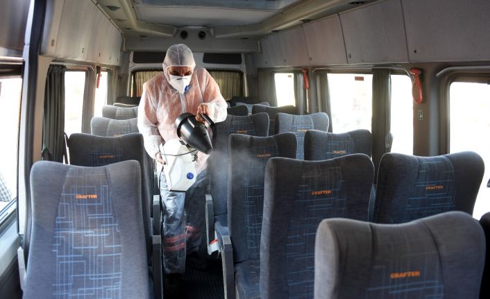 Servis ve taksilere ücretsiz dezenfekte