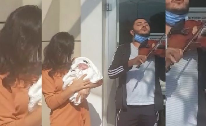 Zorlu süreci atlatan oğlunu keman eşliğinde taburcu etti