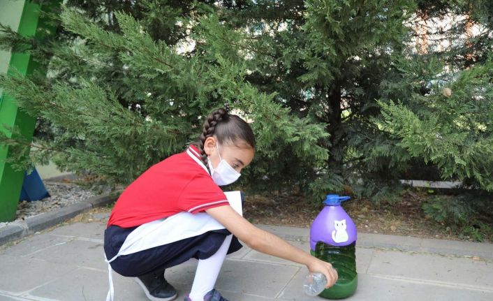 Büyükşehir, hayvanları koruma gününde öğrencilerle mama ve su kabı yaptı