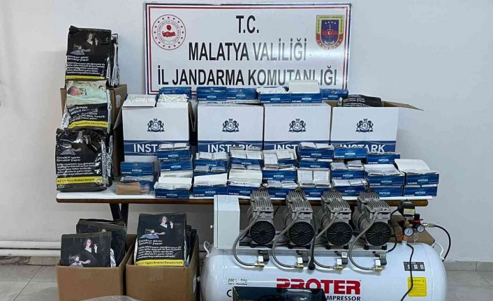 Kaçak sigara üretimi yapan iş yerine baskın