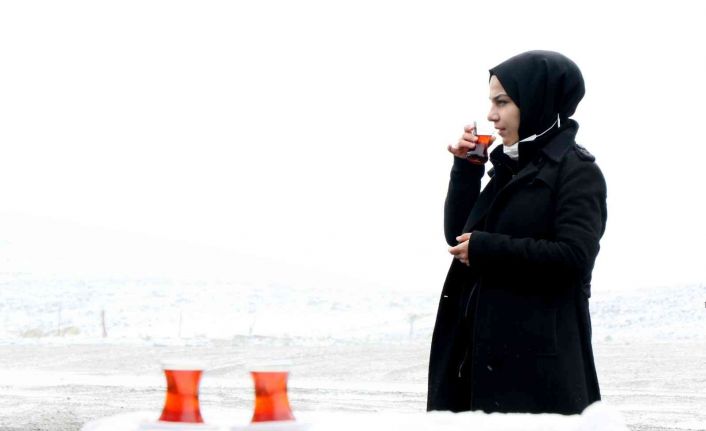 Kar ve sis, Doğu’dan İç Anadolu’ya açılan Sakaltutan Geçidinde kartpostallık görüntü oluşturdu