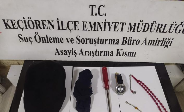 Keçiören’de son bir haftada iki ayrı eve giren hırsız yakayı ele verdi