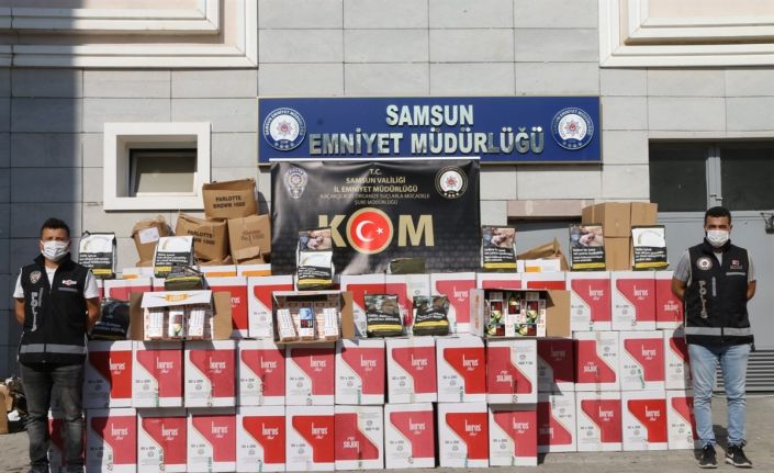 Samsun’da 4 milyon 230 bin dal bandrolsüz boş makaron ele geçirildi: 2 gözaltı