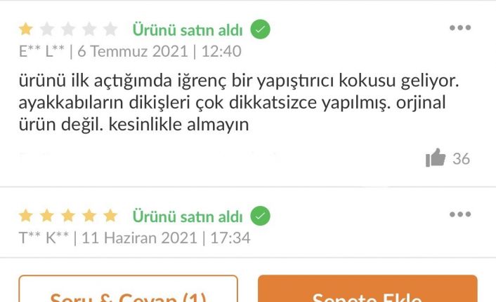 Trendyol’da satılan taklit ayakkabılar kullanıcıları çileden çıkartıyor