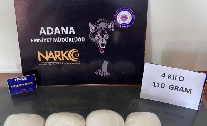 Adana’da 4 kilo 200 gram metamfetamin ele geçirildi