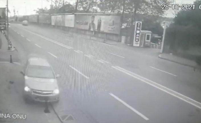 Beşiktaş Anadolu Lisesi müdürünün yaşadığı kaza kamerada