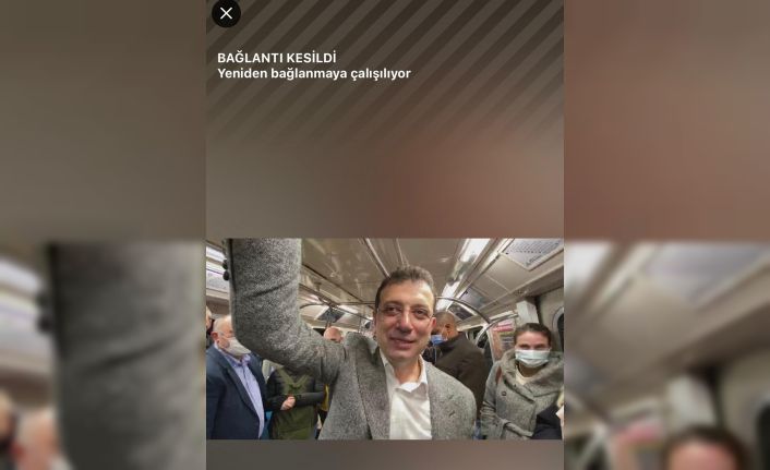 İmamoğlu ‘Metroda internet var’ yayını yaparken bağlantı koptu
