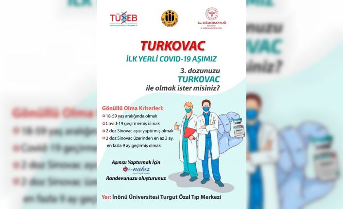 Özal Tıp Merkezi’nde Turkovac aşısı yapılmaya başlandı