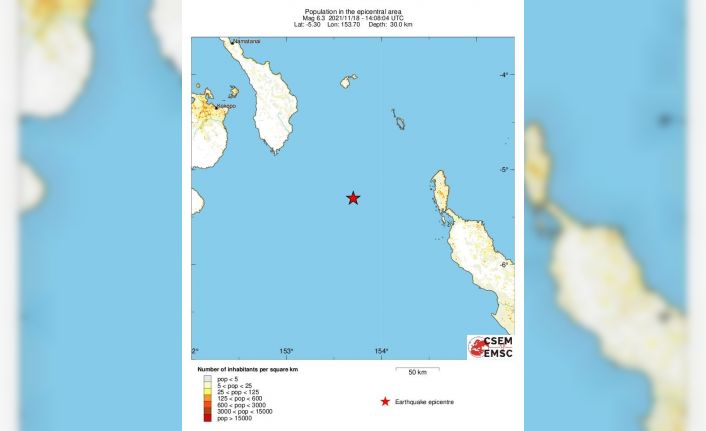 Papua Yeni Gine’de 6.3 büyüklüğünde deprem