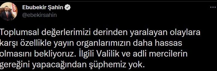 RTÜK Başkanı Şahin: “Gaziantep’te bir babanın bebeğine uyguladığı şiddetle alakalı yayın organlarımızın daha hassas olmasını bekliyoruz”