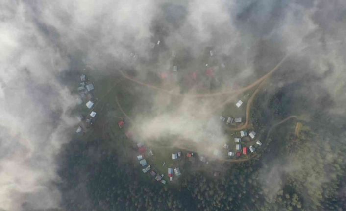 Sakarca Yaylası’nda siste hayran bırakan manzara