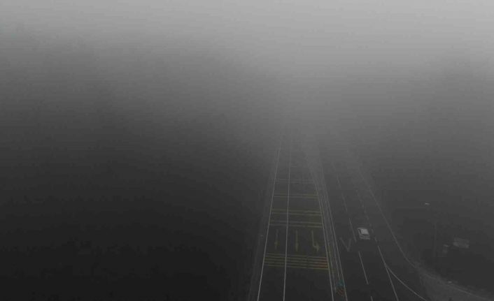 Sisle kaplanan Bolu Dağı havadan görüntülendi