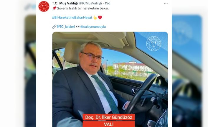 Vali Gündüzöz "Bi Hareketine Bakar Hayat" kampanyası için direksiyon başına geçti