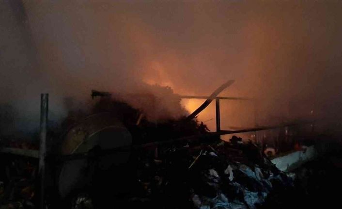 Yanan ahırdaki 10 büyükbaş hayvan, 15 tavuk ve çoban köpeği telef oldu