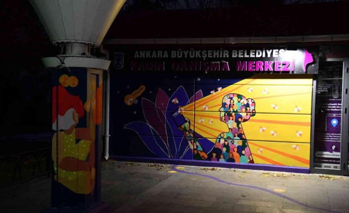 Ankara’da kadın sanatçılar duvarları Mor Haritam uygulaması ile renklendirdi