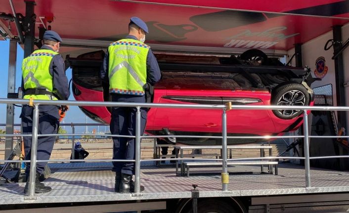 Mobil trafik eğitim tırında eğitim verildi, ilginç görüntüler ortaya çıktı