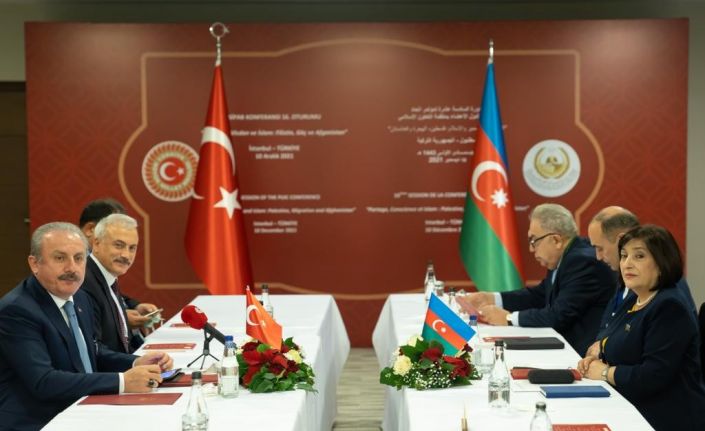 TBMM Başkanı Şentop, Azerbaycan Milli Meclis Başkanı Sahiba Gafarova ile görüştü