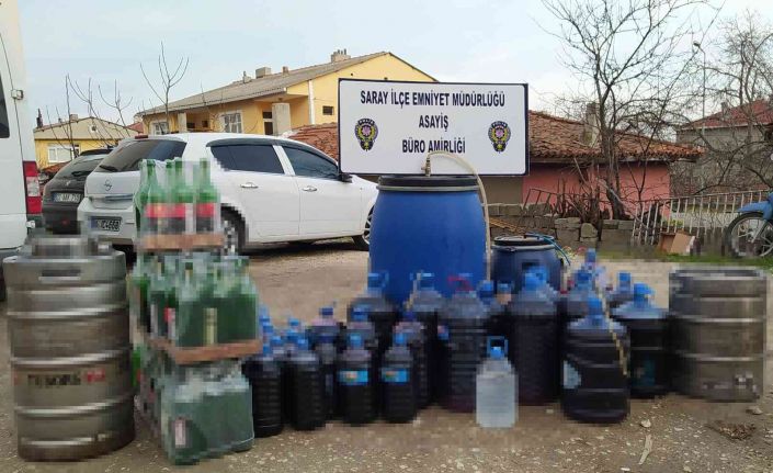 Tekirdağ’da polisten kaçak içki operasyonu