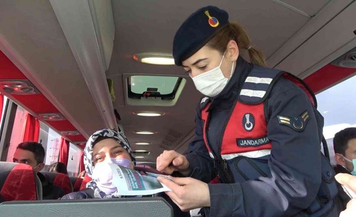 43 ilin geçiş güzergahında araçlar tek tek durduruldu, KADES uygulaması tanıtıldı