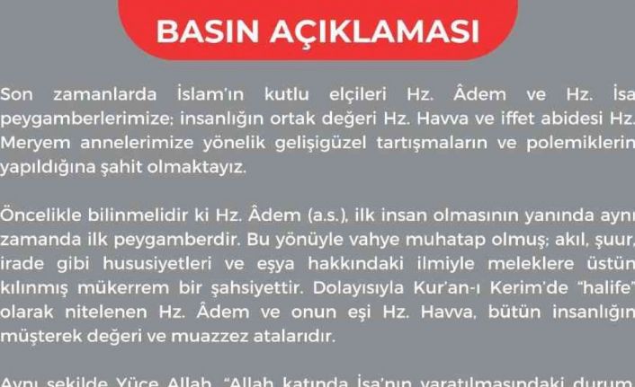 Diyanet’ten Hz. Adem ve Hz. Havva’ya yönelik tartışma ve polemiklere cevap