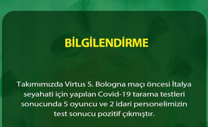 Frutti Extra Bursaspor’da 7 ismin Covid-19 testi pozitif çıktı