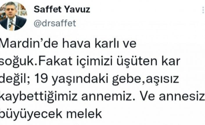 Mardin’de aşı olmayan 19 yaşındaki anne adayı Covid-19’dan hayatını kaybetti