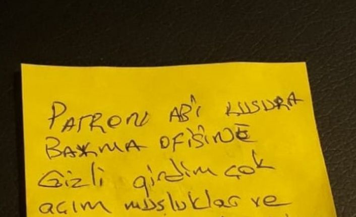 "Hakkını helal et ağabeylerin gülü" notu bırakan hırsıza, mağdur patrondan yemek ve iş sözü