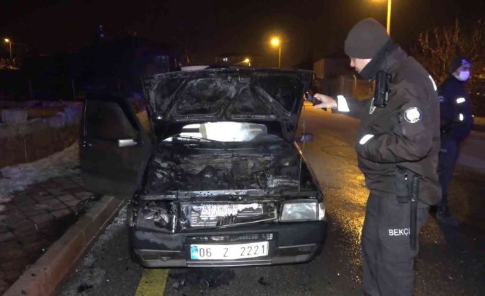 Kontağı çevirdiği sırada LPG’li otomobil alev aldı