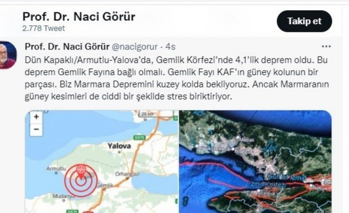 Prof. Dr. Görür Bursa Gemlik Körfezi depremi sonrası uyardı