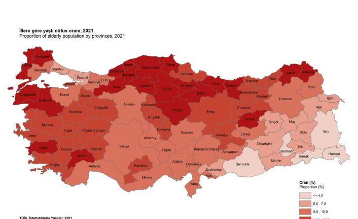 Denizli’de 2021 yılı yaşlı nüfus oranı 123 bin 137 kişi olarak açıklandı