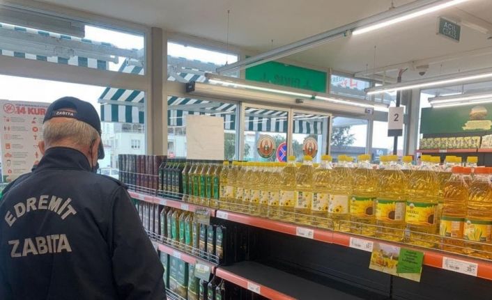 Edremit zabıtadan stok yağ denetimi