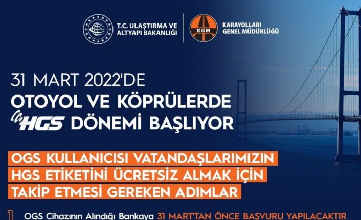 Otoyol ve köprülerde başlayan HGS dönemi için OGS kullanıcılarının yapması gerekenler paylaşıldı