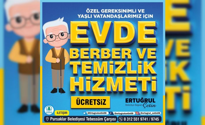 Pursaklar Belediyesinden özel gereksinimli ve yaşlı vatandaşlara yönelik ücretsiz temizlik hizmeti