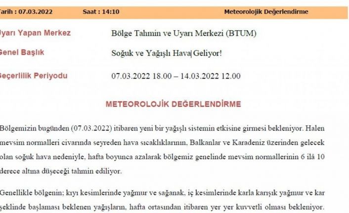 Samsun’a soğuk ve yağışlı hava geliyor: Sıcaklık 6 ile 10 derece düşecek