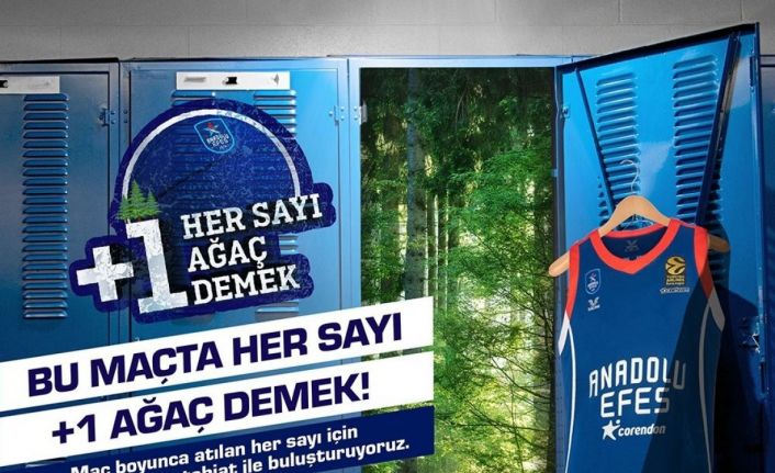 Anadolu Efes iş birliğinde yapılan ’Her Sayı +1 Ağaç Demek’ projesi, play-off’ta da devam edecek