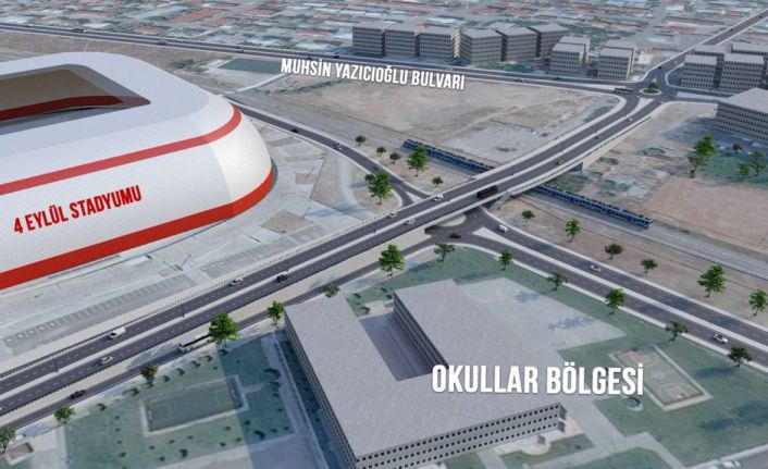 Stadyum yanı üst geçit ve bağlantı yolu projesi devam ediyor