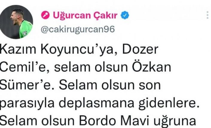 Trabzonspor’u kurtardığı penaltı ile şampiyonluğa taşıdı, sevincini bu tweetle paylaştı