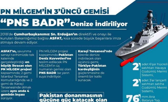 Bakan Akar “PNS Badr”ın Pakistan Deniz Kuvvetleri’ne teslim törenine katılacak