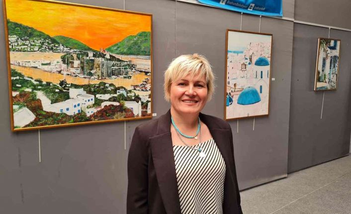 Bodrum ve Yunan adalarını resmetti