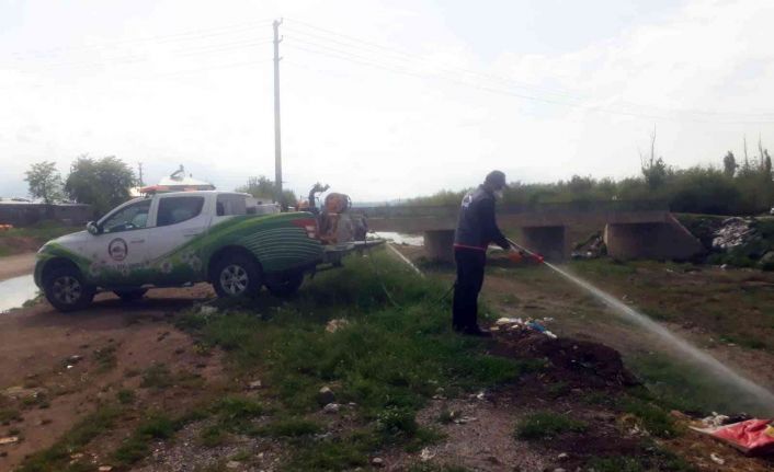 Elazığ’da  ilaçlama çalışmaları  bayramda da sürüyor