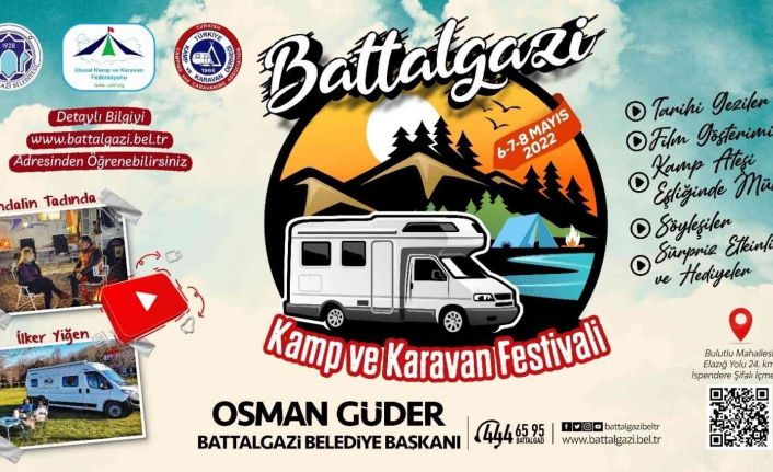 Kamp ve karavan tutkunları Battalgazi’de buluşuyor