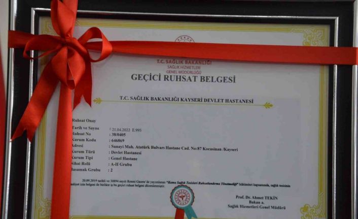 Kayseri Devlet Hastanesi A Sınıfı Hastane Kategorisine Yükseldi