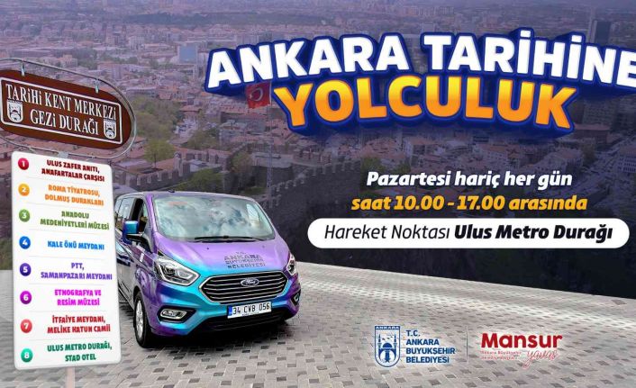 Ankara Kalesi ve Ulus çevresinde hibrit araçlarla turistik ring hizmeti devam ediyor