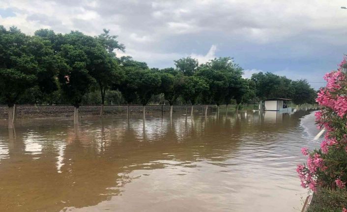 Aydın’da sağanak yağış: Karayolu ulaşıma kapandı, binalar sular altında kaldı